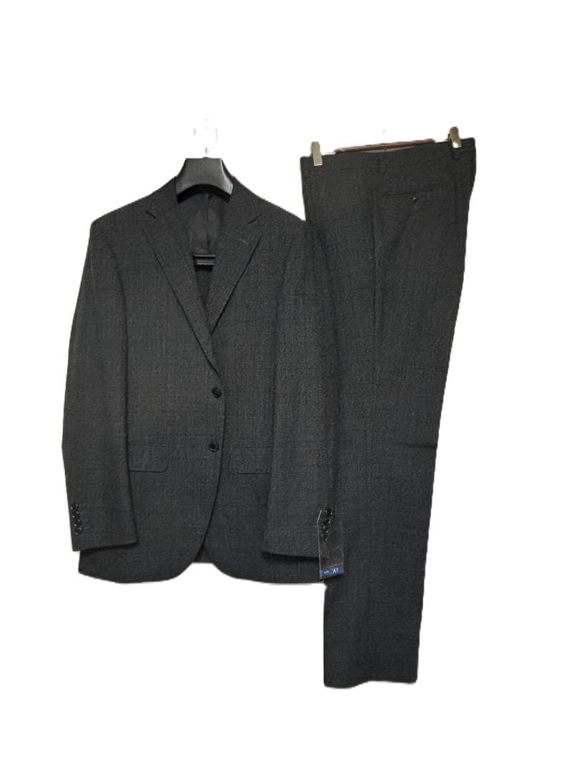 S873★テイジン新品ビジネススーツ大きいサイズA7グレンチェック グレー秋冬春