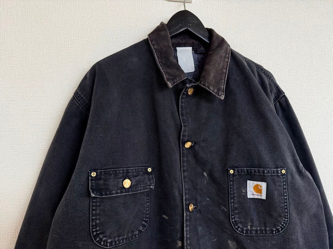 超スペシャル 80s 星タグ アメリカ製 カーハート チョアコート 46 黒