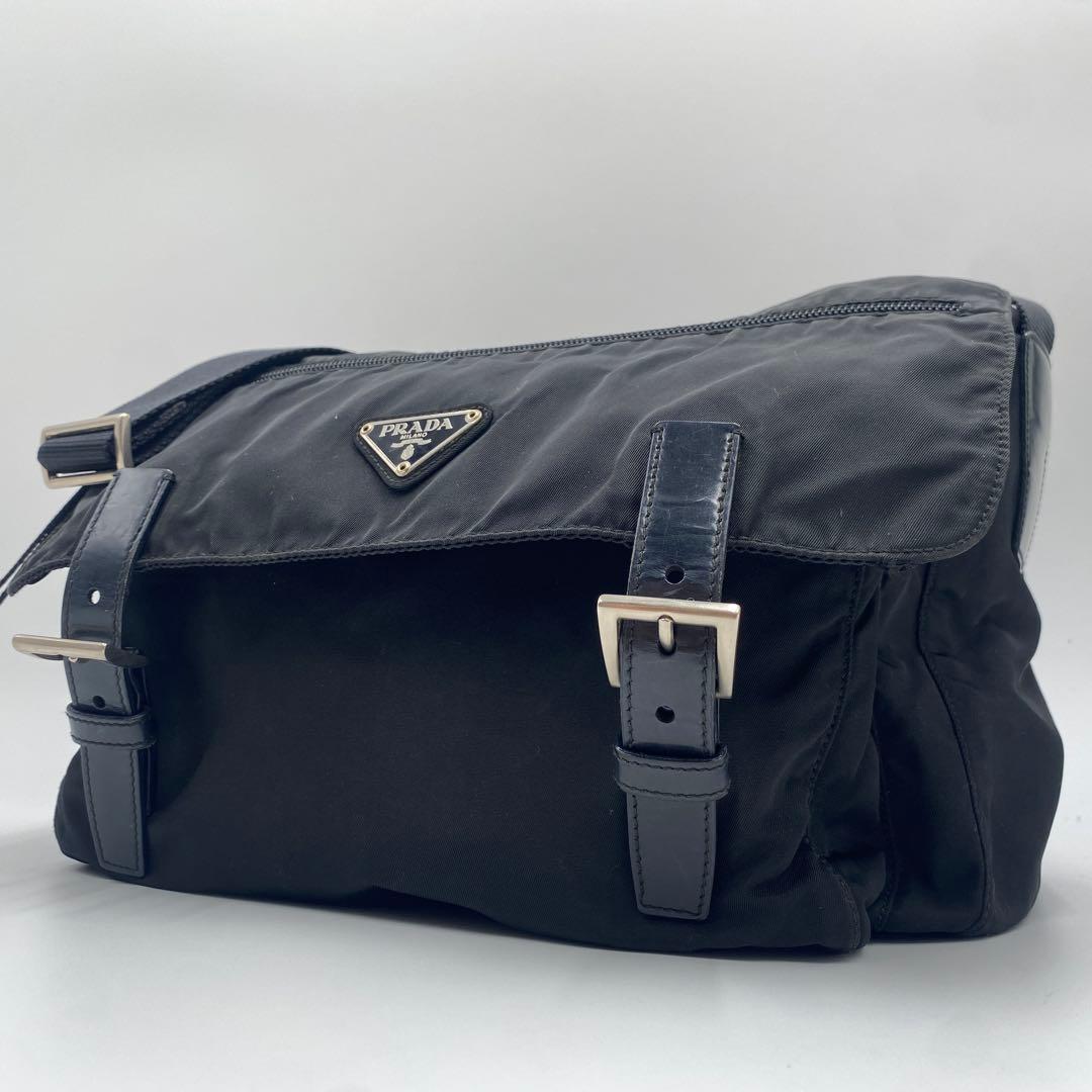 美品 プラダ テスートナイロン メッセンジャー ショルダーバッグ クロスボディ