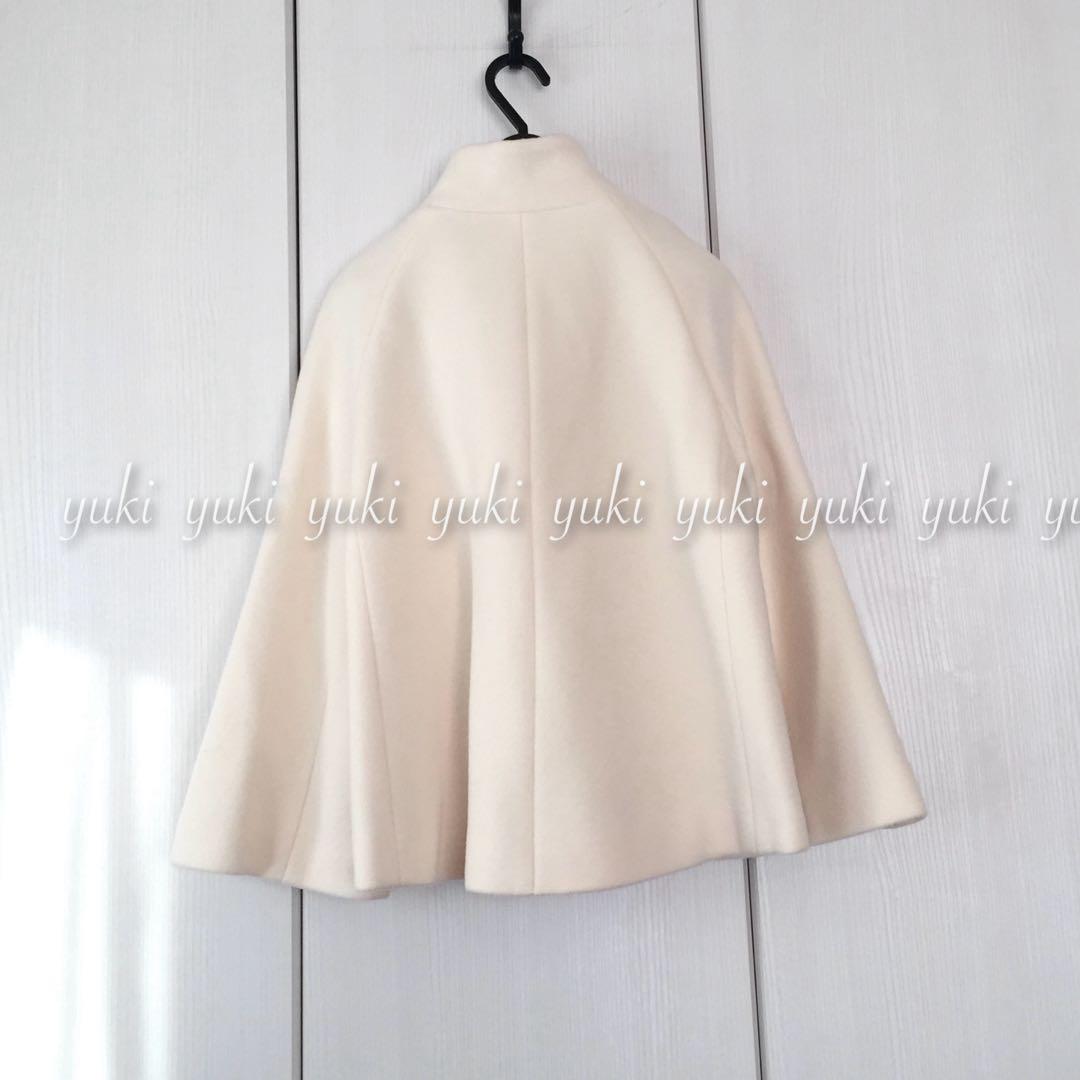 ANAYI ウールビーバーショートコート 38 オフホワイト