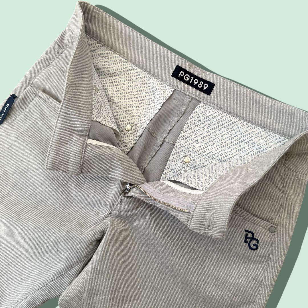 現行モデル　パーリーゲイツ　パンツ　S〜M相当　グレー　美品　コットン素材　3