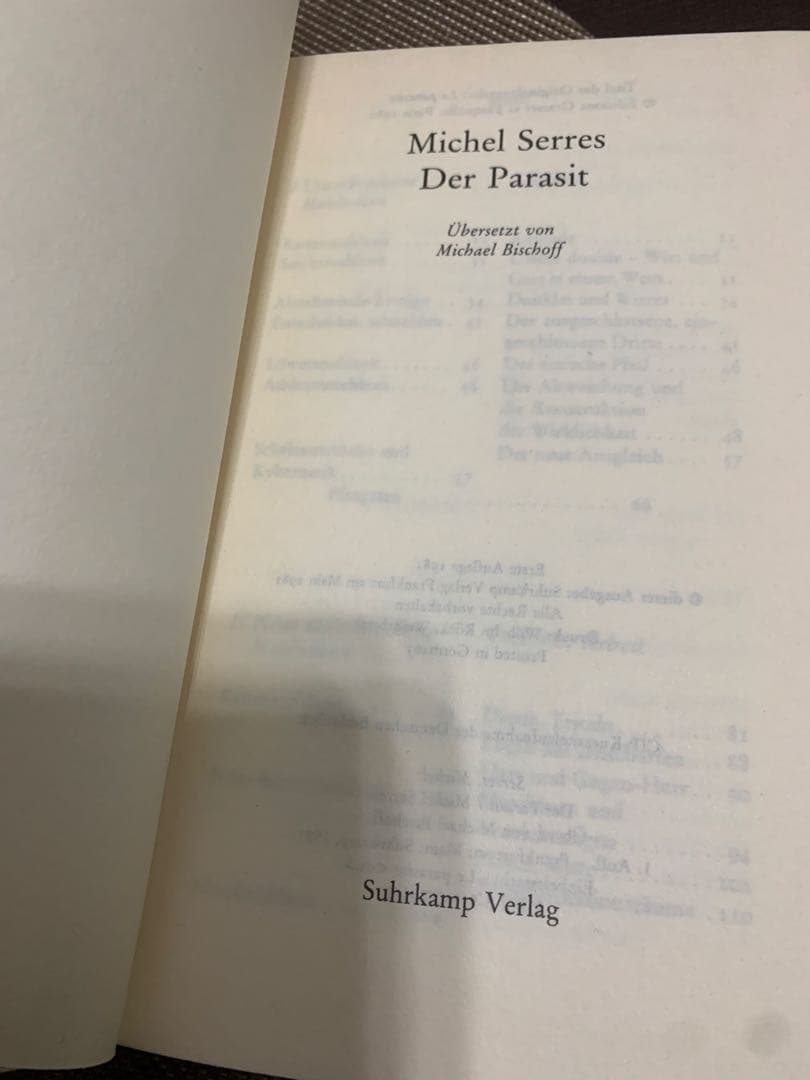 洋書 Michel Serres Der Parasit