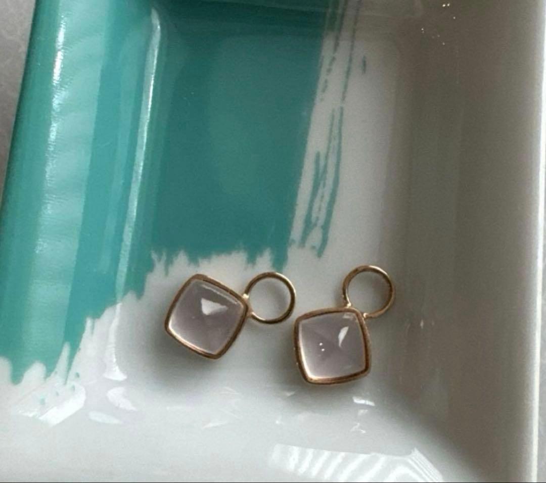 極美品✨各2.5ct✨K18PG ローズクォーツチャーム✨