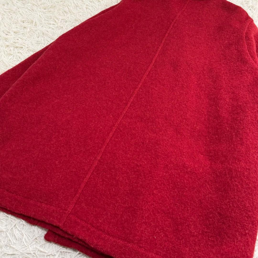 16737✨GUCCI ヴィンテージ 金ボタン ダブル ニットコート レッド