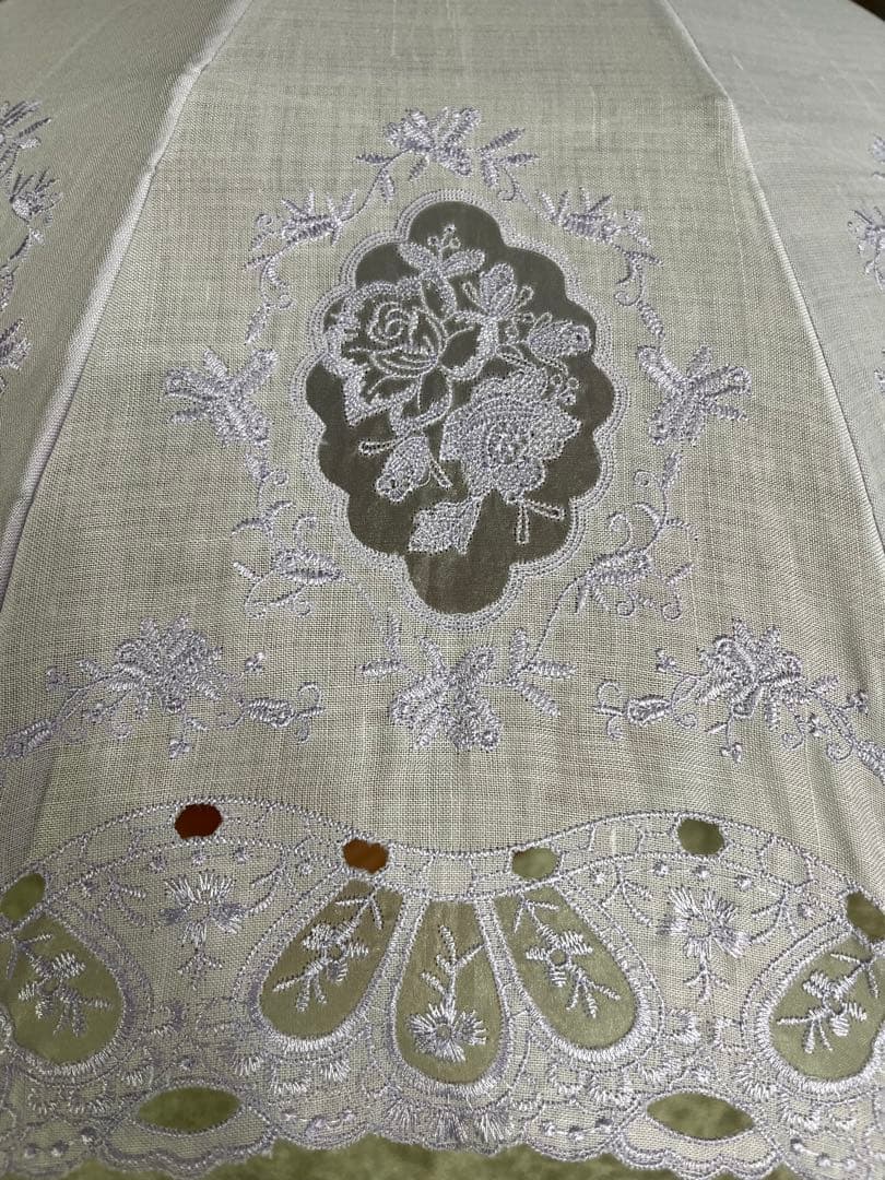 福井洋傘♡刺繍入りライラック日傘 折りたたみ式