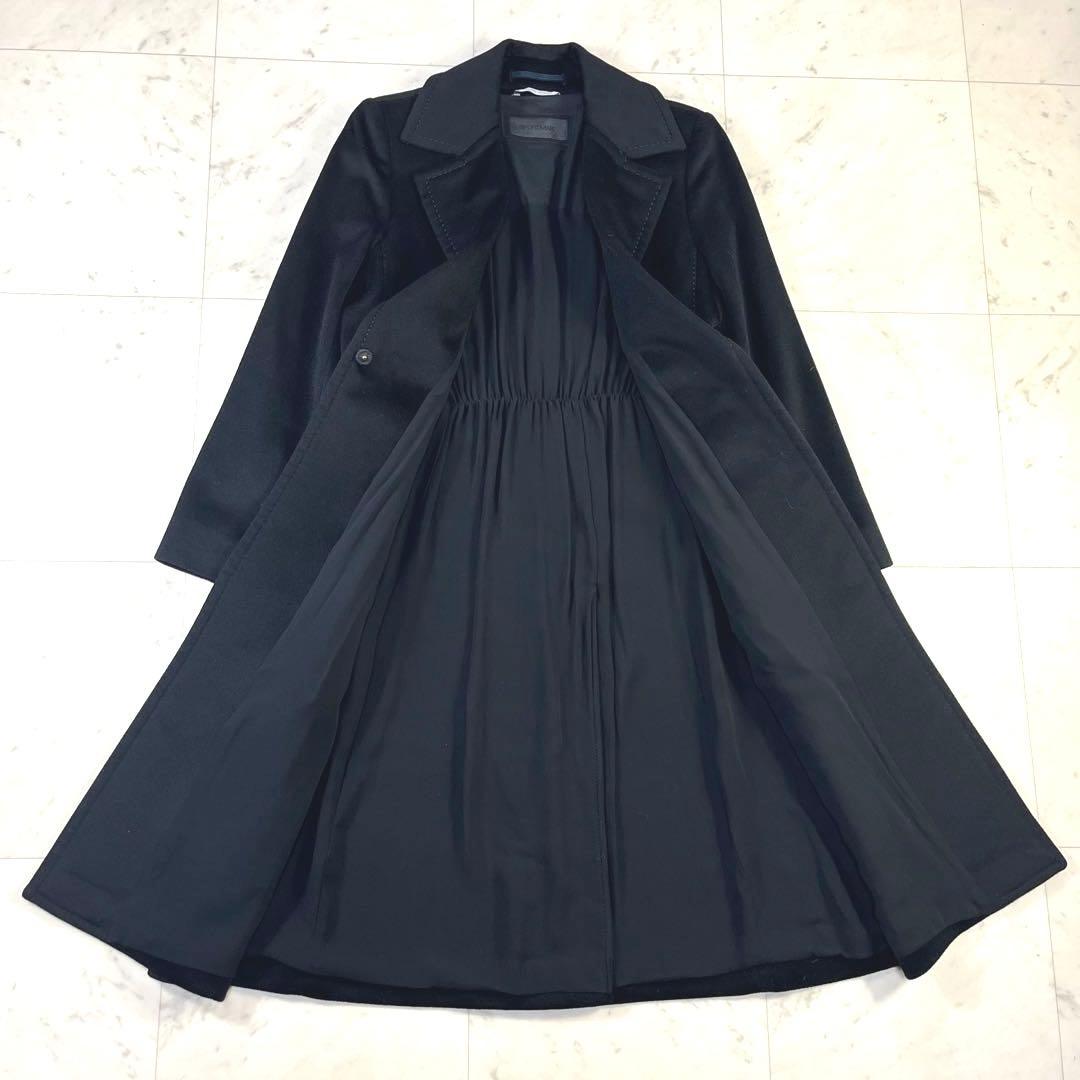 美品♪マックスマーラSPORTMAX イタリア製 ウール ロングコート ブラック