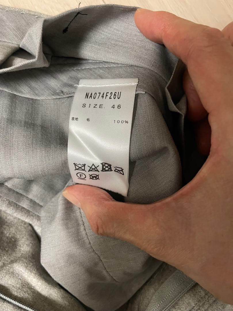 【美品】リングヂャケットナポリ 5ポケットトラウザーズ グレージュ 46