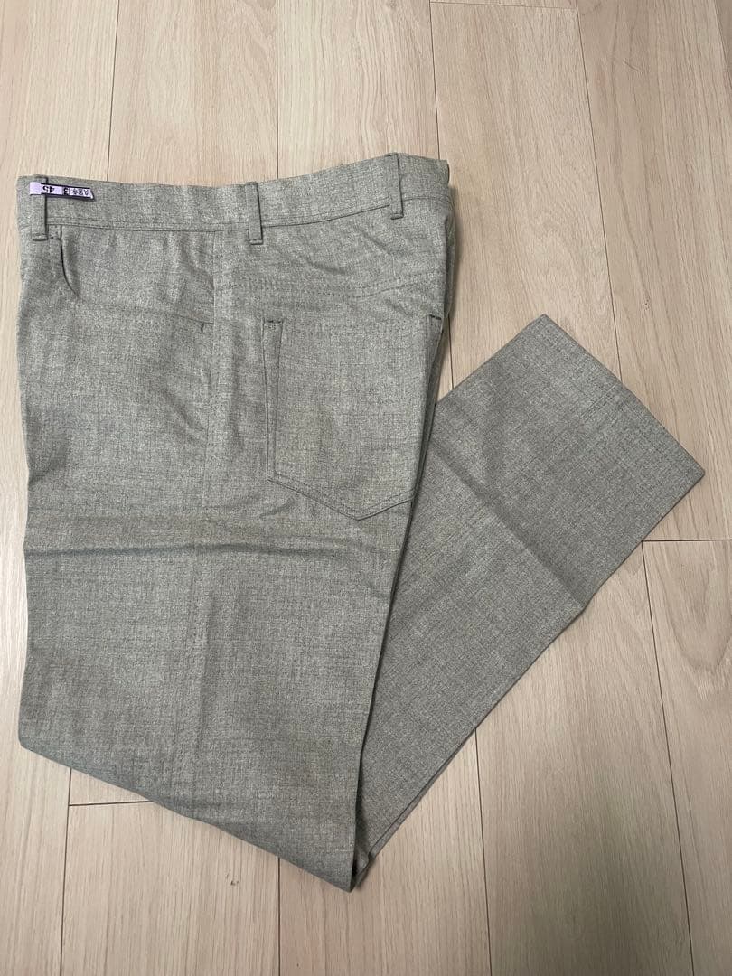 【美品】リングヂャケットナポリ 5ポケットトラウザーズ グレージュ 46