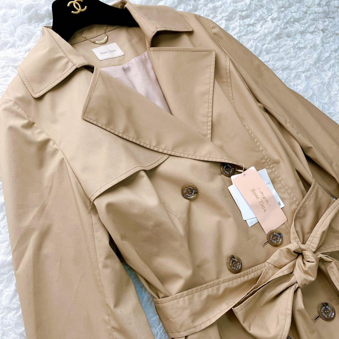 ローズティアラ　新品　バックプリーツ　トレンチコート　大きいサイズ　46