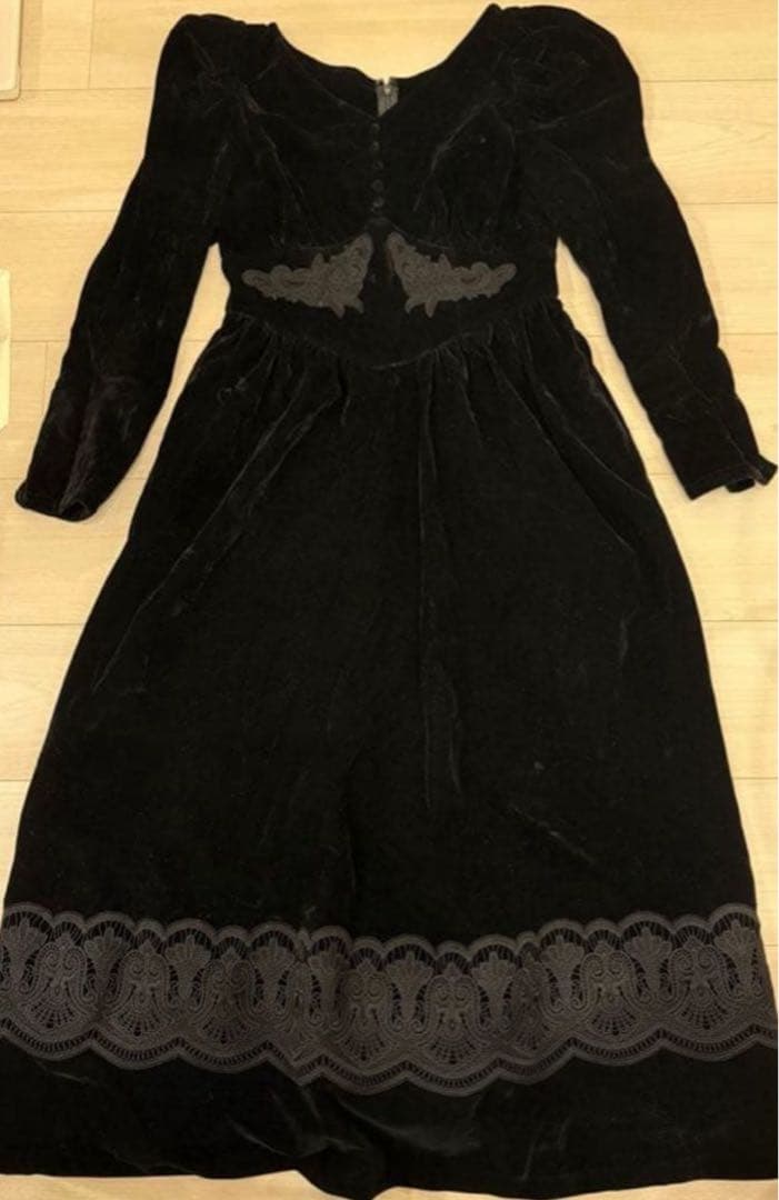 美品✨ハーリップトゥ  Velour Long Dress ブラック