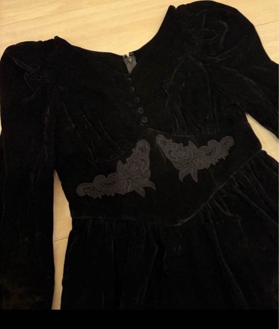 美品✨ハーリップトゥ  Velour Long Dress ブラック