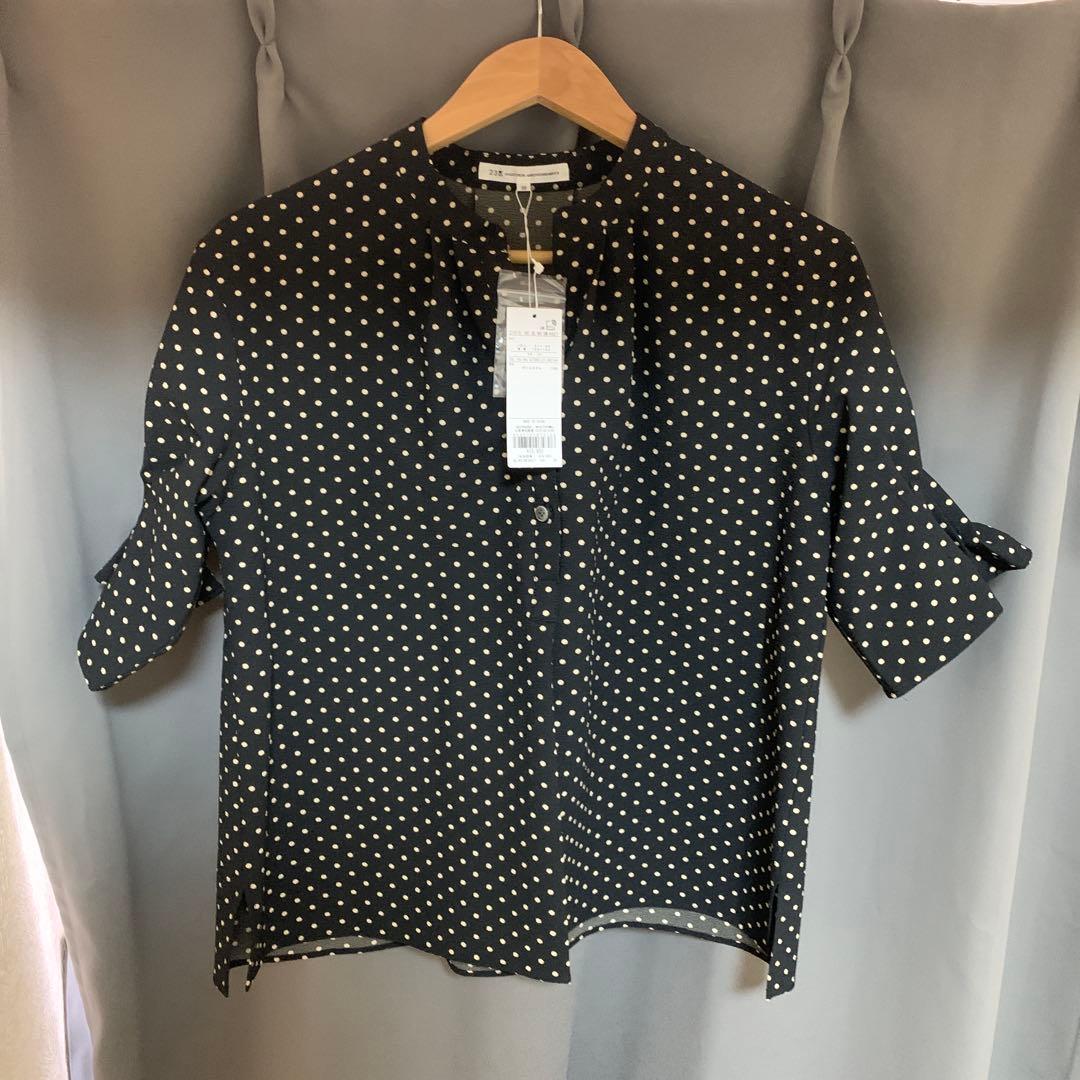 23区 ドットプリント サッカー ブラウス