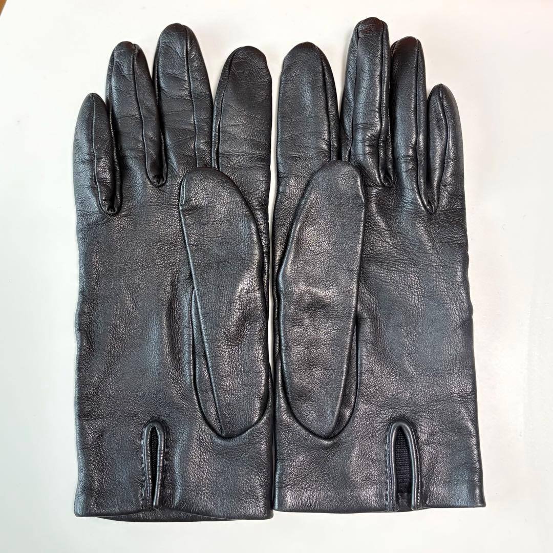 HERMES エヴリン レザー 手袋 グローブ サイズ8 ブラック