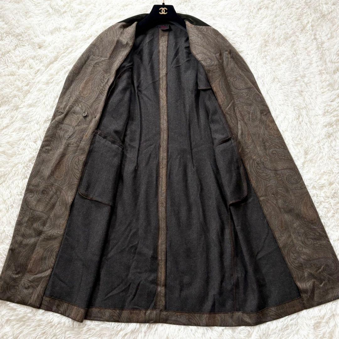 合馬公式アカウント1専用美品 エトロ チェスターコート ペイズリー柄 ベロア