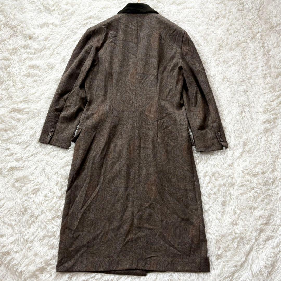合馬公式アカウント1専用美品 エトロ チェスターコート ペイズリー柄 ベロア