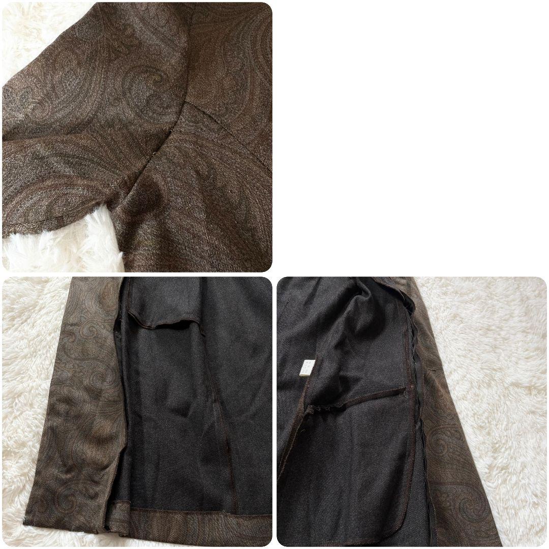合馬公式アカウント1専用美品 エトロ チェスターコート ペイズリー柄 ベロア