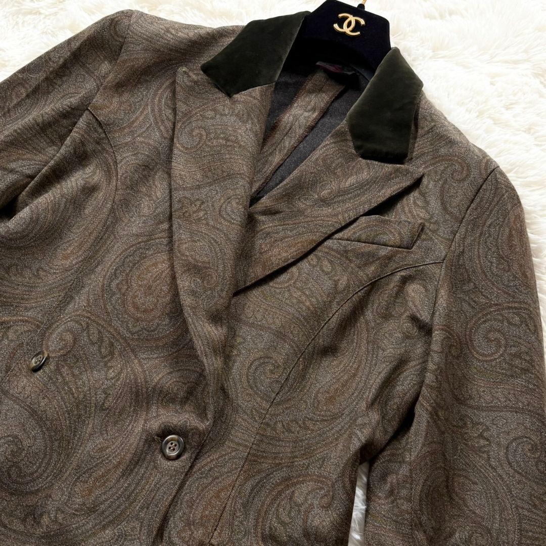 合馬公式アカウント1専用美品 エトロ チェスターコート ペイズリー柄 ベロア