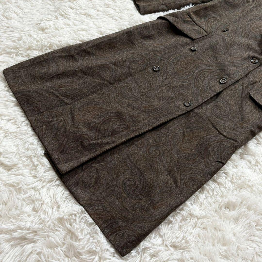 合馬公式アカウント1専用美品 エトロ チェスターコート ペイズリー柄 ベロア