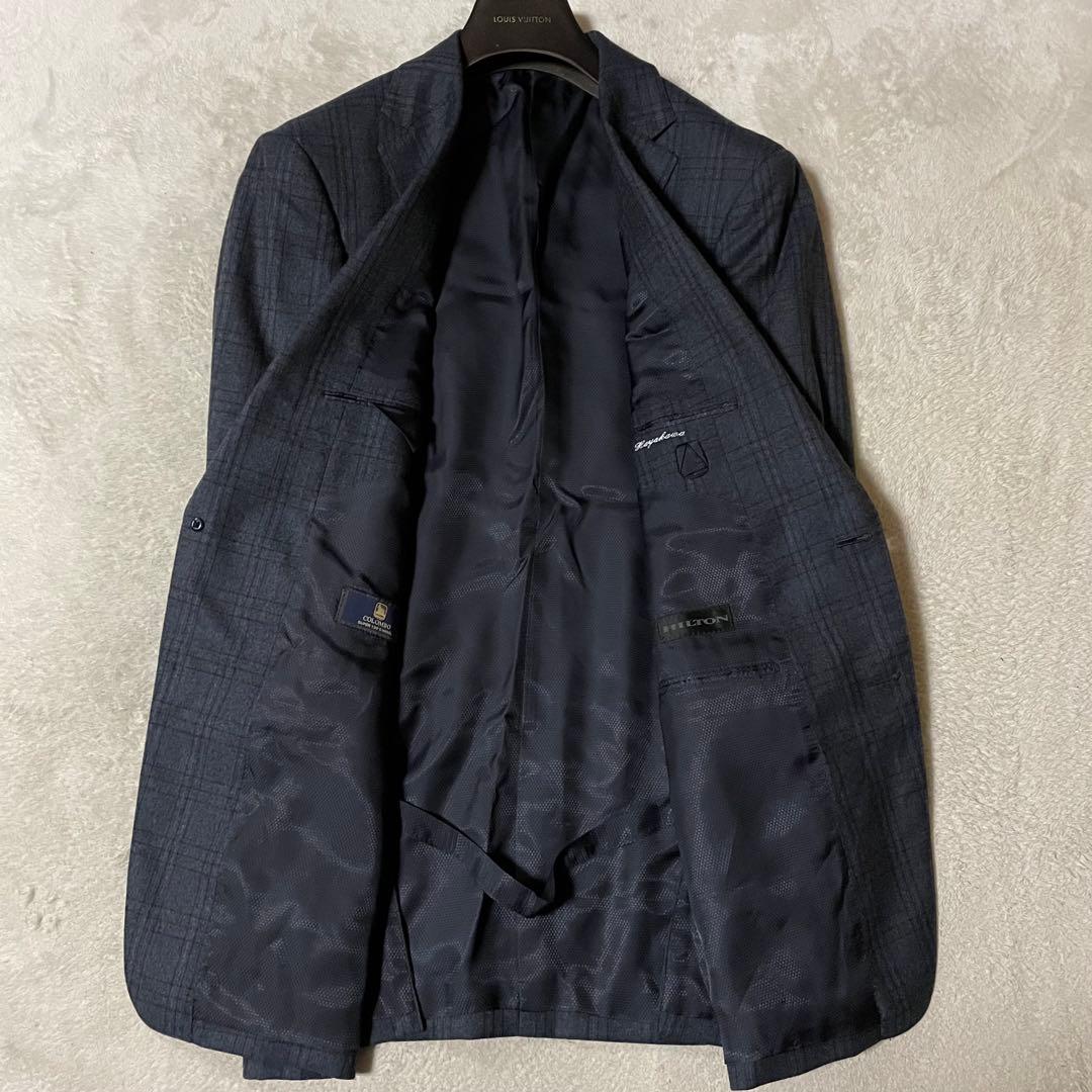 専用ヒルトン × 伊・コロンボ社 グレンチェック柄スーツ A6/T175 美品