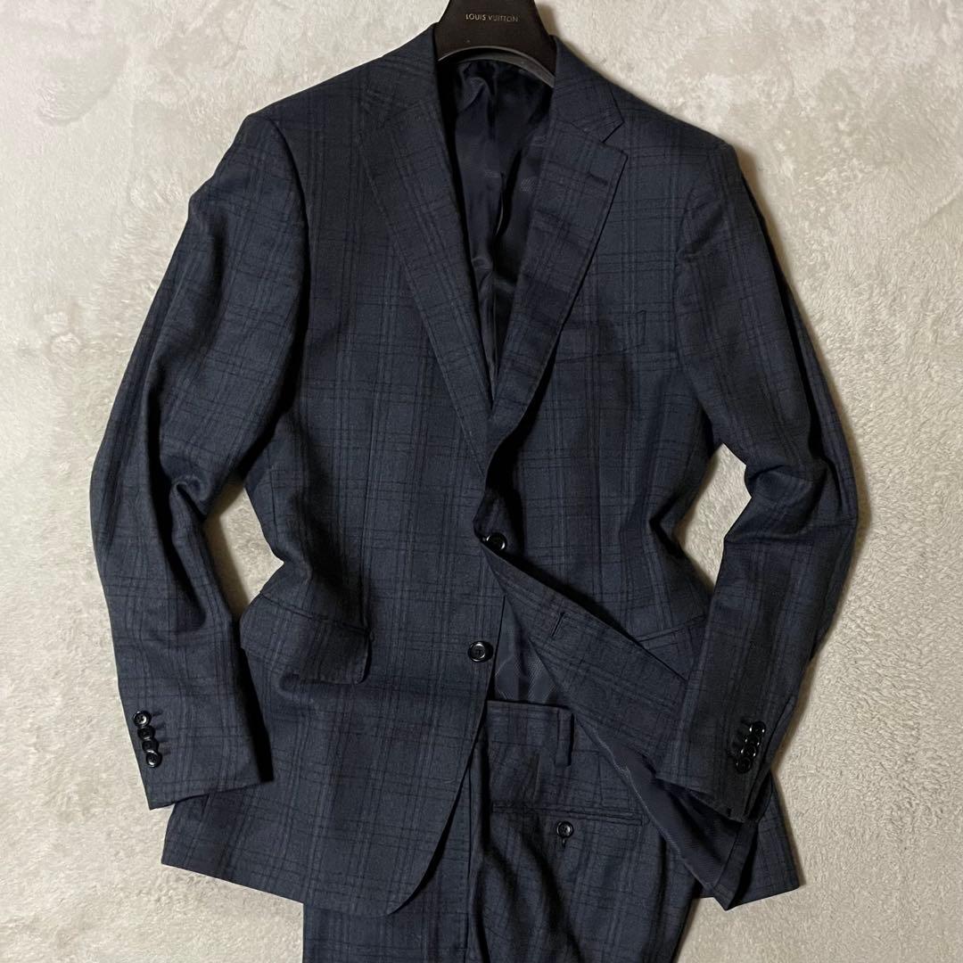 専用ヒルトン × 伊・コロンボ社 グレンチェック柄スーツ A6/T175 美品