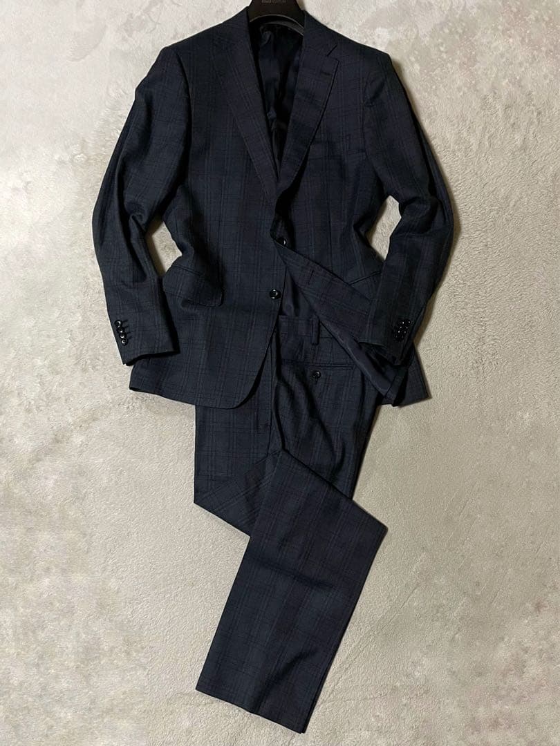 専用ヒルトン × 伊・コロンボ社 グレンチェック柄スーツ A6/T175 美品