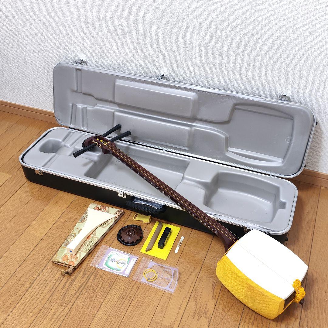 【美品】短棹 東さわり 三味線 藤本流 ハードケース付き 付属品完備