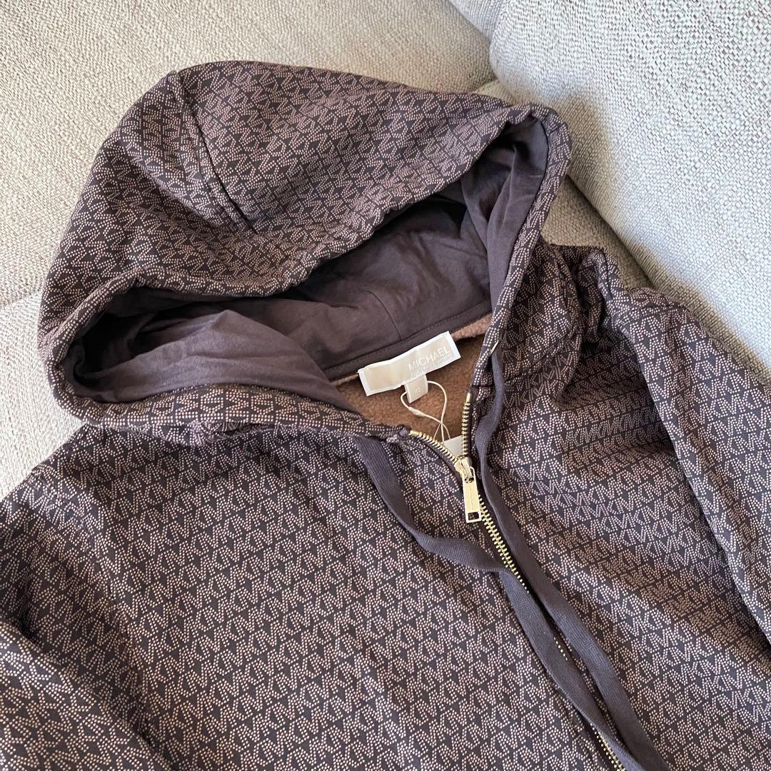 新品 マイケルコース MKシグネチャーロゴ ZIPフーディー パーカー