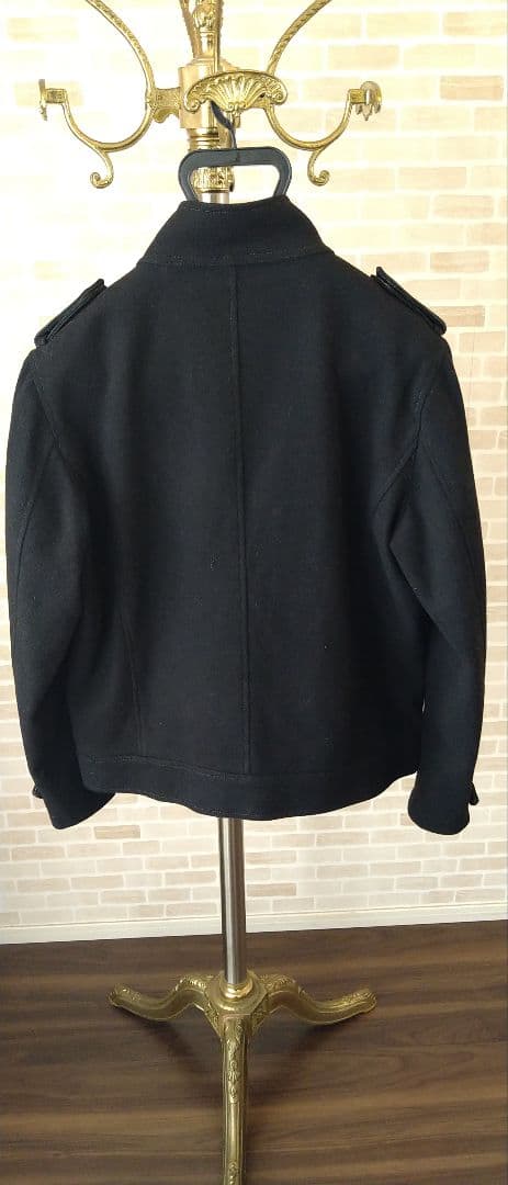 バーバリーブラックレーベル　ウールコート　ジャケット　モノグラム　黒　L 羊毛