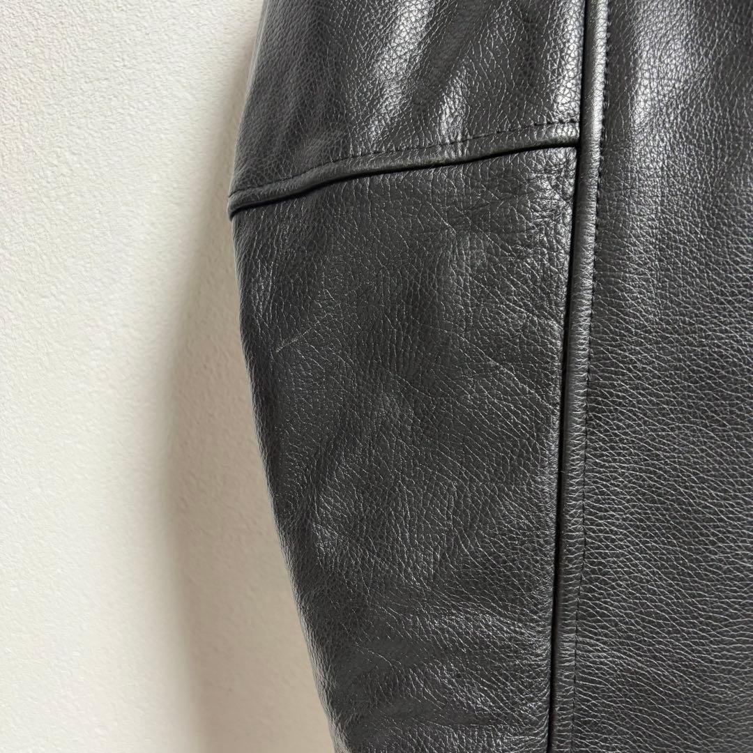 90s ビンテージ スタジャン リアルレザー ウール 本革 黒ブラック サイズM