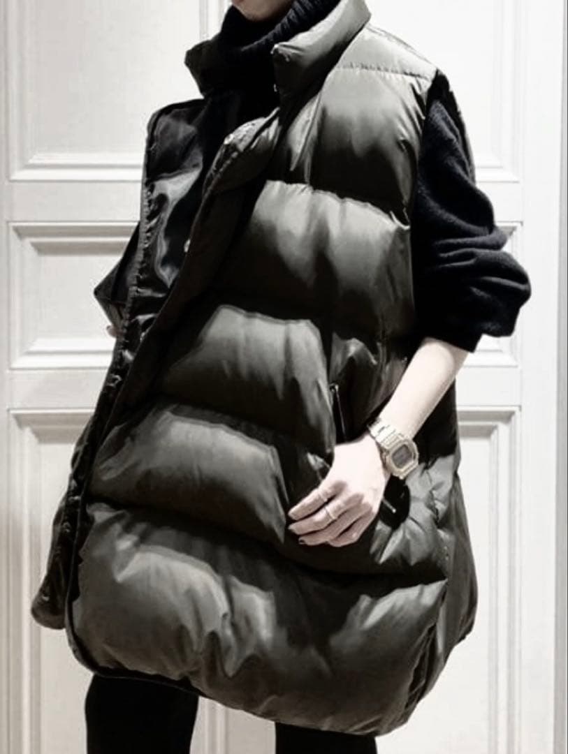 【美品】NEARbyME ニアバイミー　オーバーサイズ ダウンベストBLACK