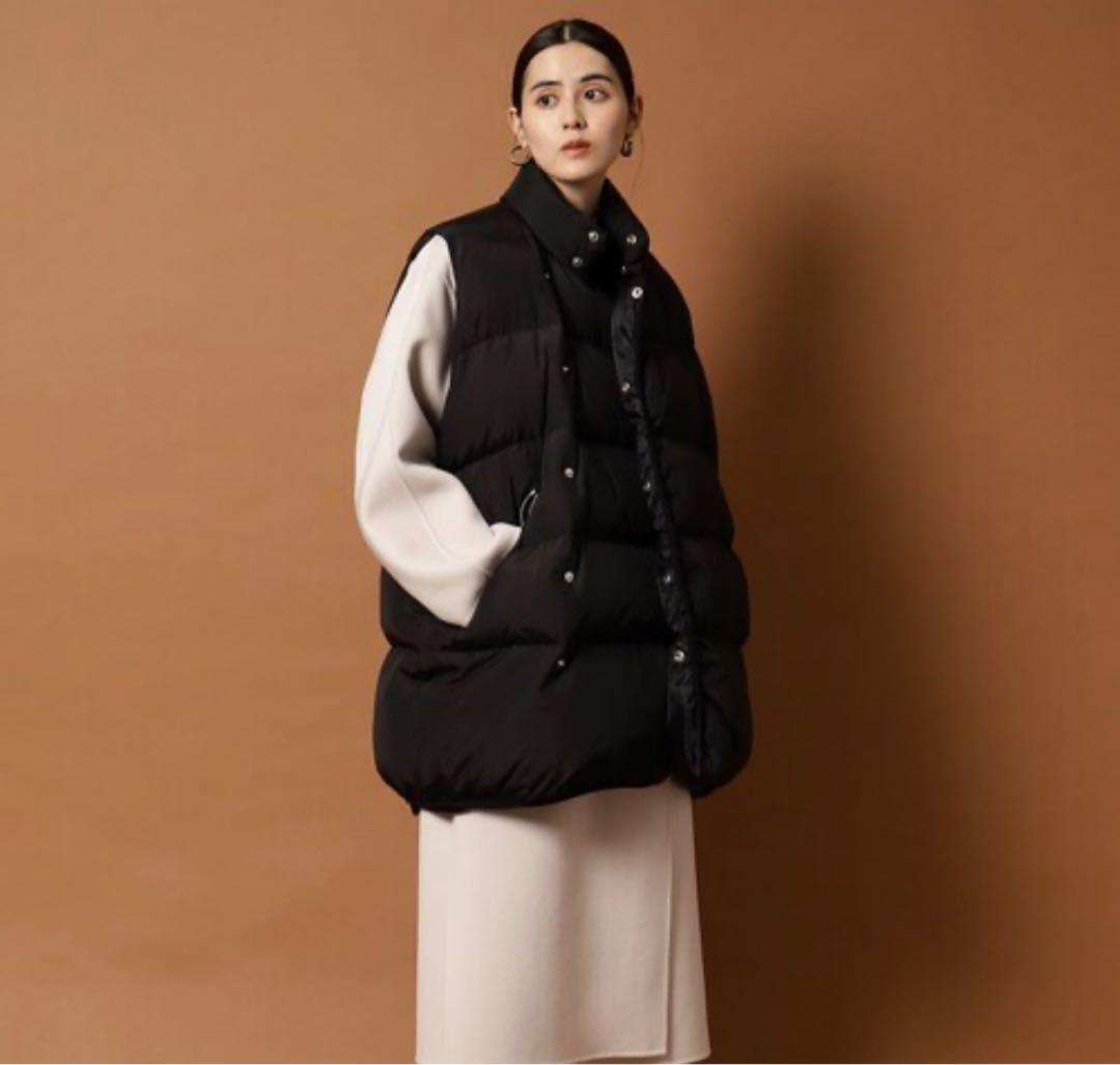 【美品】NEARbyME ニアバイミー　オーバーサイズ ダウンベストBLACK