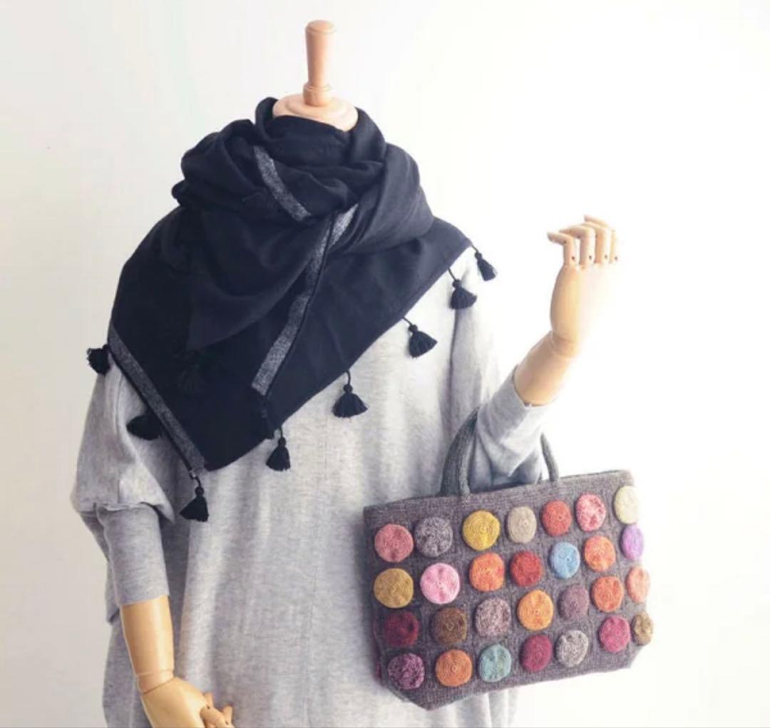 新品 CITRUS ネイティブ柄 ポンポンストール ウール100%定価