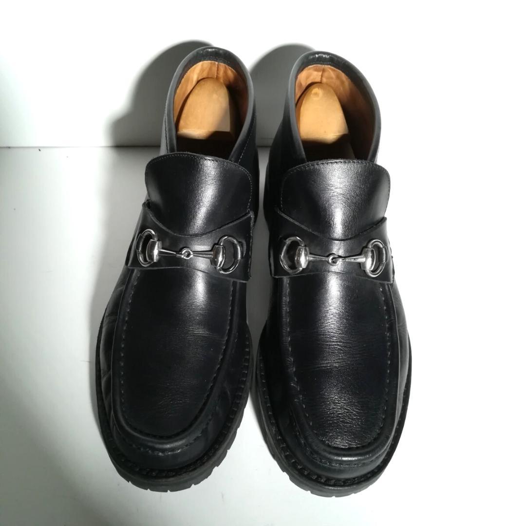 d0370 良品 CUCCI ホースビット ブーツ 41E 黒 ブラック 革靴