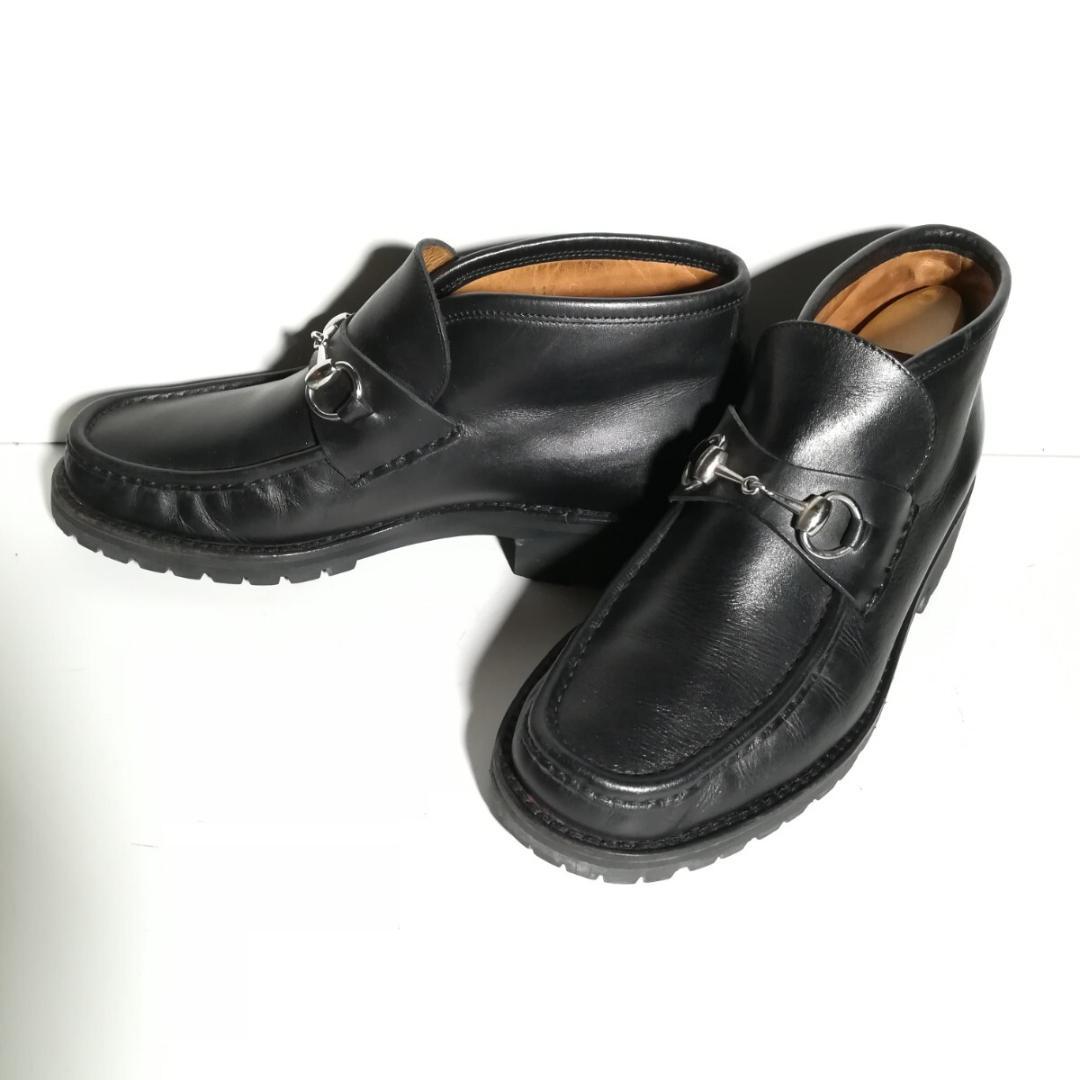 d0370 良品 CUCCI ホースビット ブーツ 41E 黒 ブラック 革靴