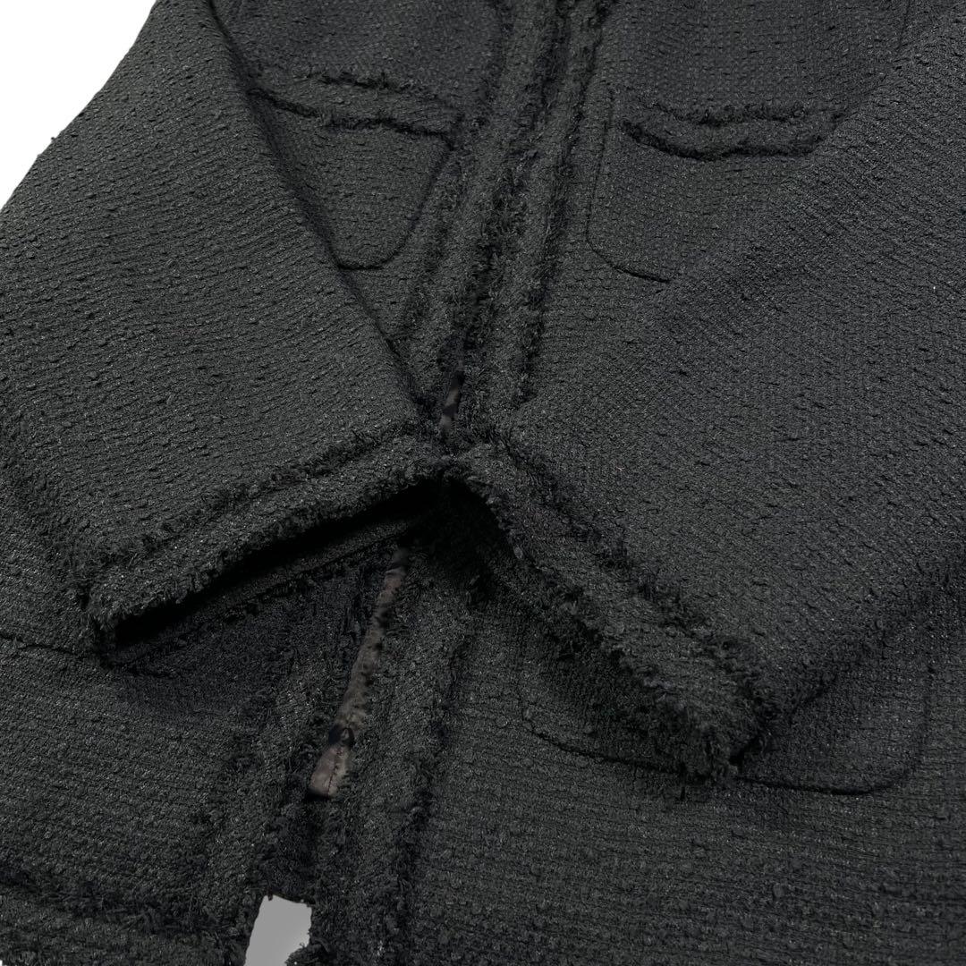 BEAUTY&YOUTH ツイード フリンジ ジャケット　ネイビー M