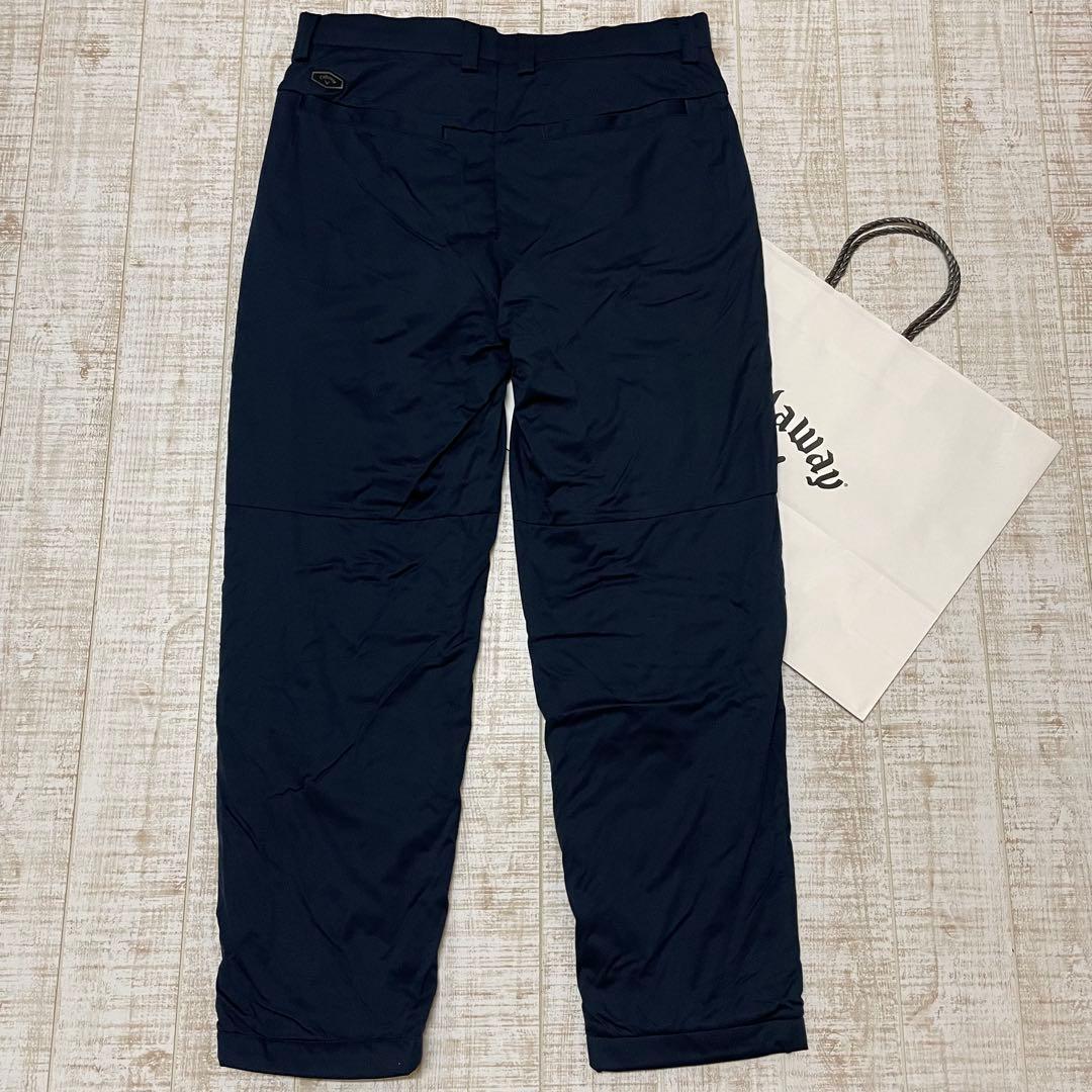 新品 キャロウェイ パンツ ふんわり裏地 極暖 アーチロゴ ネイビー LLサイズ