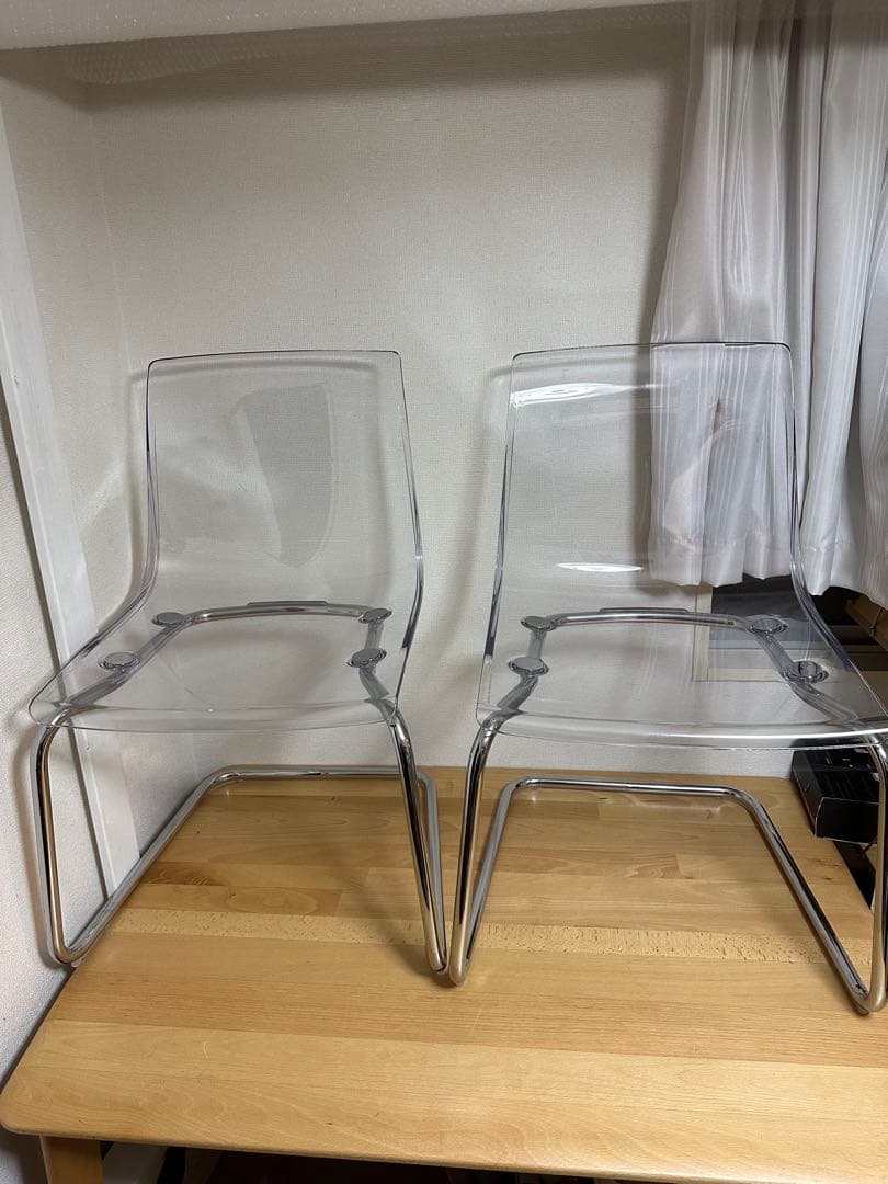 2脚　IKEA イケア TOBIAS トービアスチェア クロムメッキ チェア