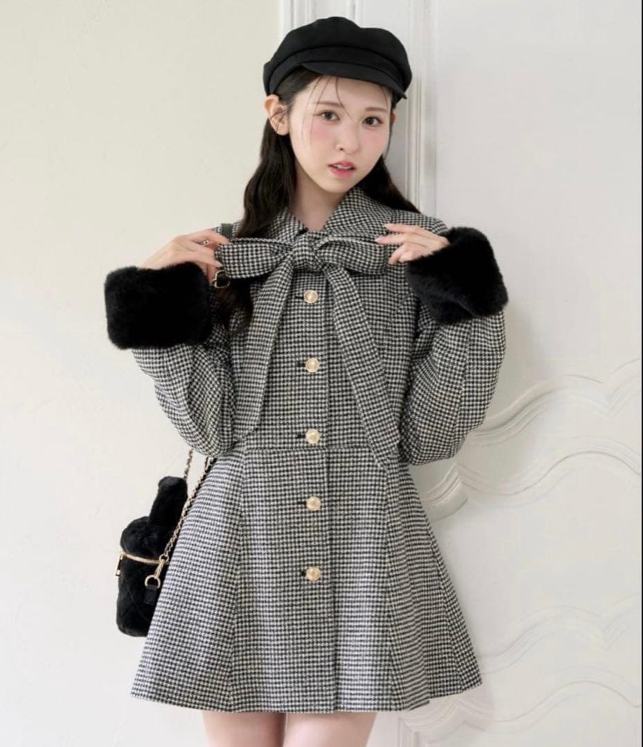 【新品未使用】NICE CLAP 2way リボンミドルコート Mサイズ