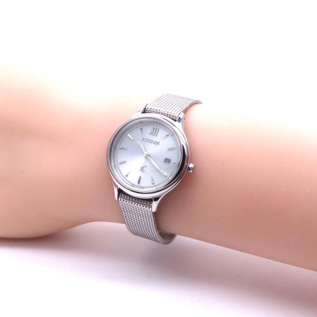 極美品 EW2631 55A クロスシー ソーラー シチズン 時計 シルバー