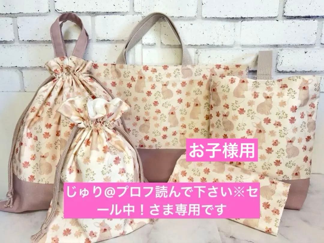 入学入園５点セット　レッスンバック　お着替え袋　給食袋　上履き入ランチョンマット