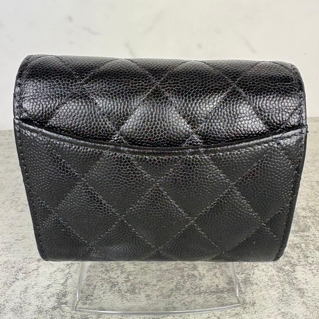 CHANEL シャネル　キャビアスキン　マトラッセ　三つ折り　財布　ケース