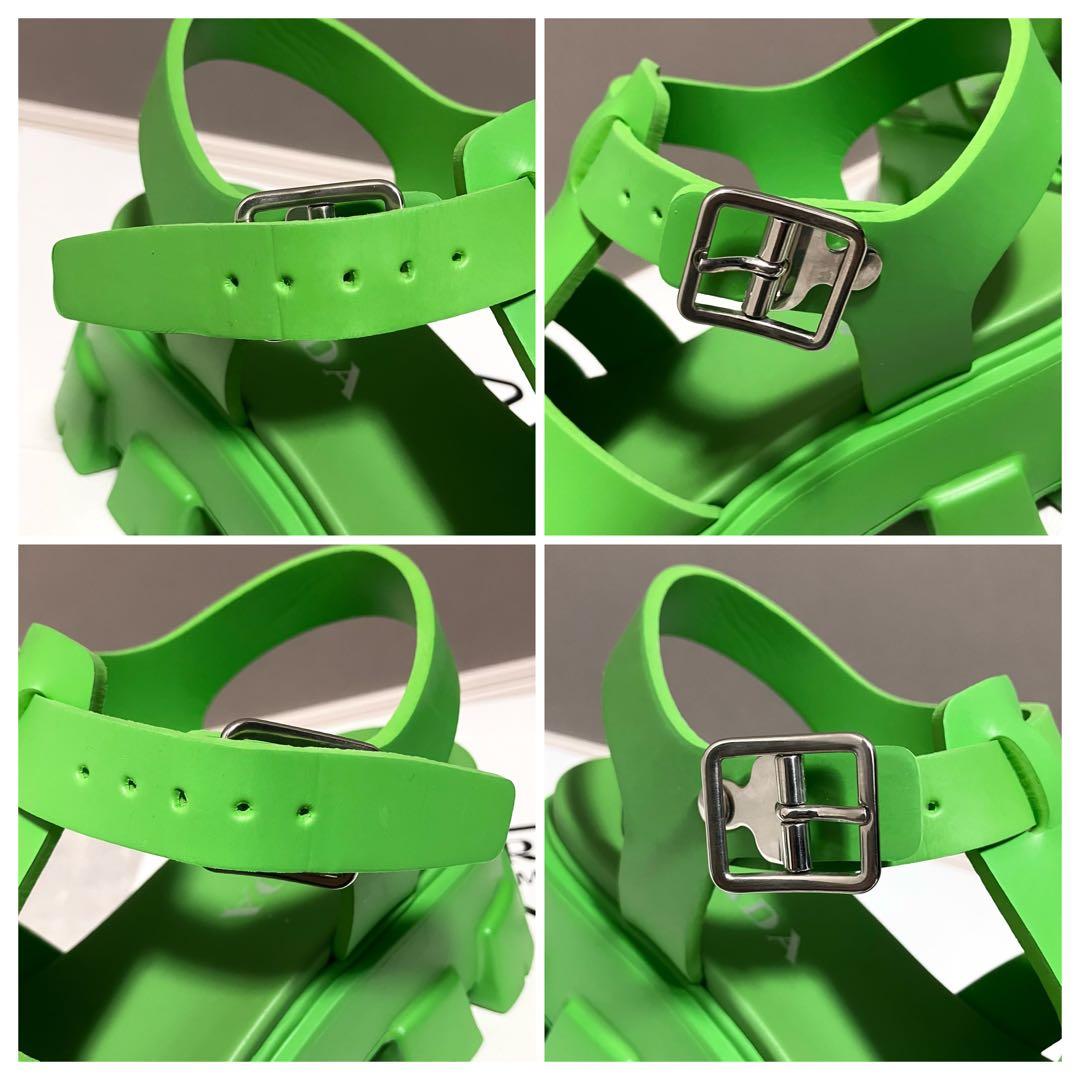 25SS！プラダ［モノリス］箱付き　サンダル　厚底　ラバー　メンズ　サイズ8