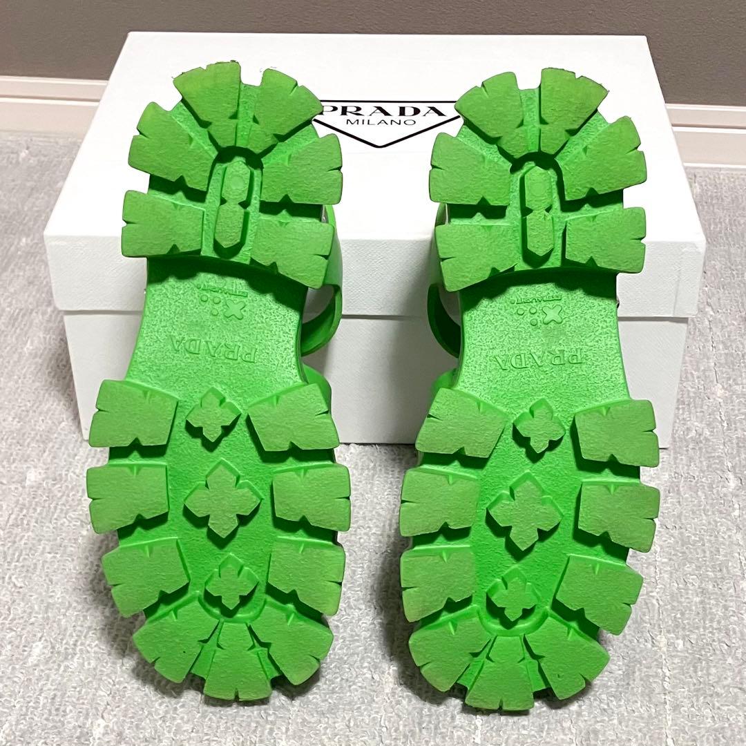25SS！プラダ［モノリス］箱付き　サンダル　厚底　ラバー　メンズ　サイズ8