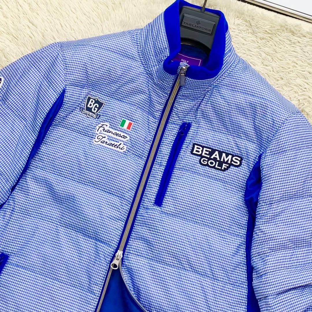 美品 BEAMS GOLF 2way ダウンジャケット ゴルフ M ワッペン