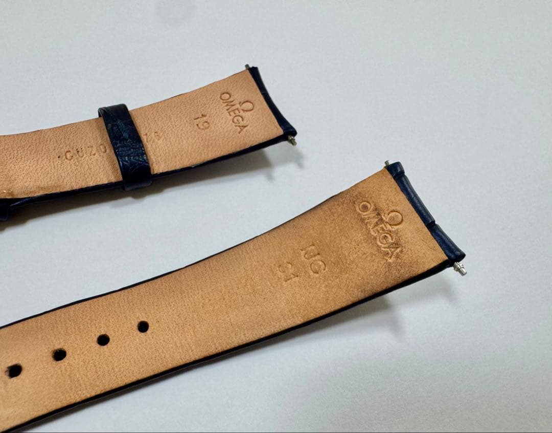【OMEGA】アリゲーター レザーストラップ 19mm
