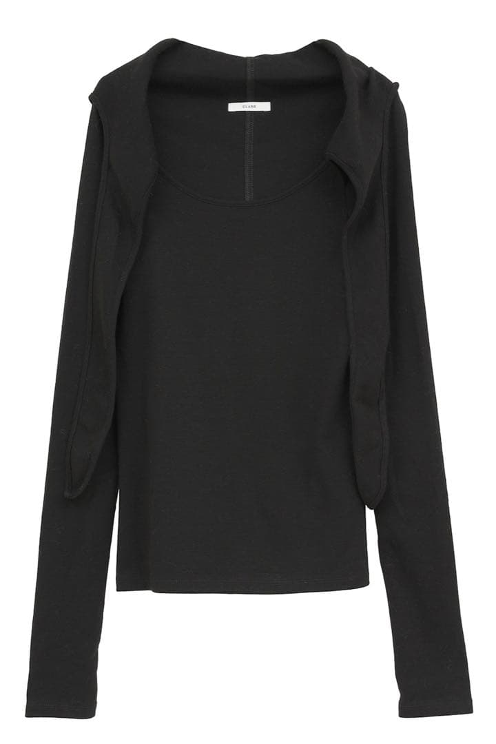 CLANE クラネ　BOW TIE HOODED CUT TOPS