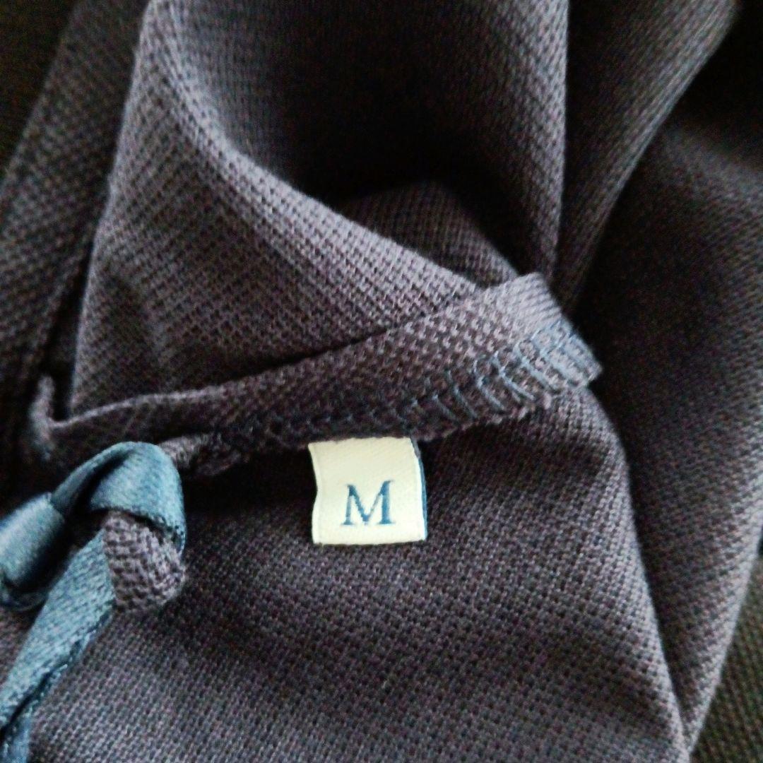 【新品】MONCLER 2トーンカラー 襟ロゴ ポロシャツ/鹿の子 M