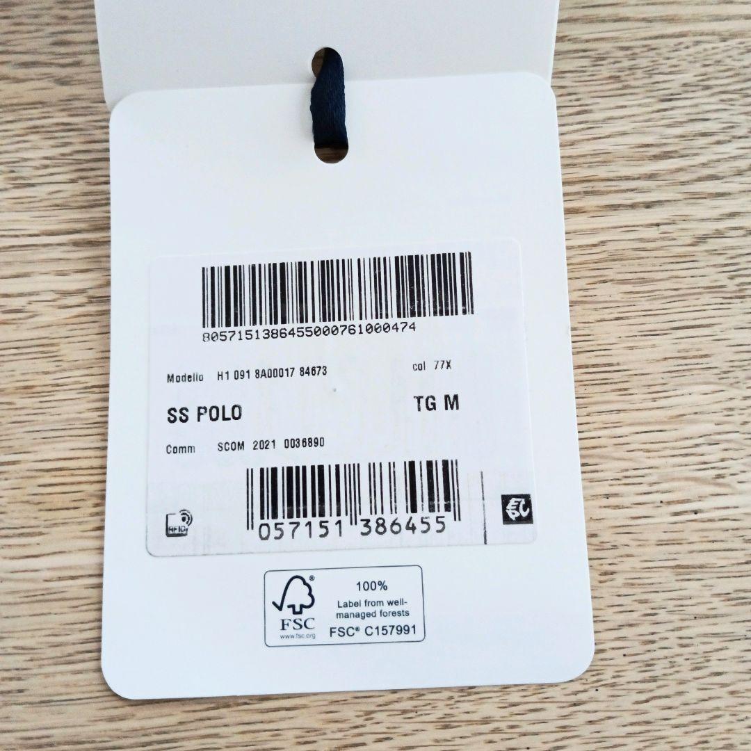 【新品】MONCLER 2トーンカラー 襟ロゴ ポロシャツ/鹿の子 M