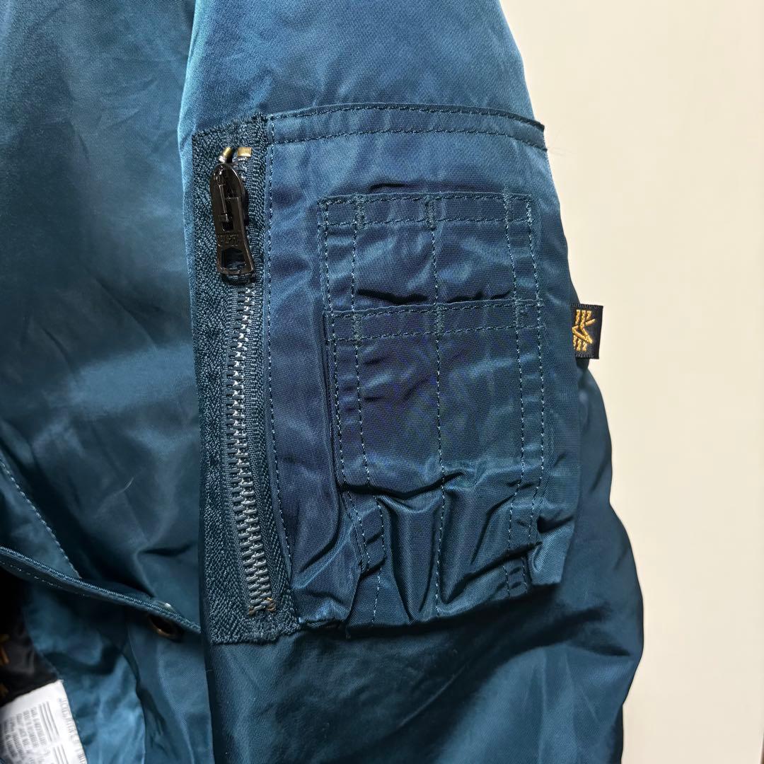 美品 L TALL 90s ALPHA MA-1 フライトジャケット ネイビー