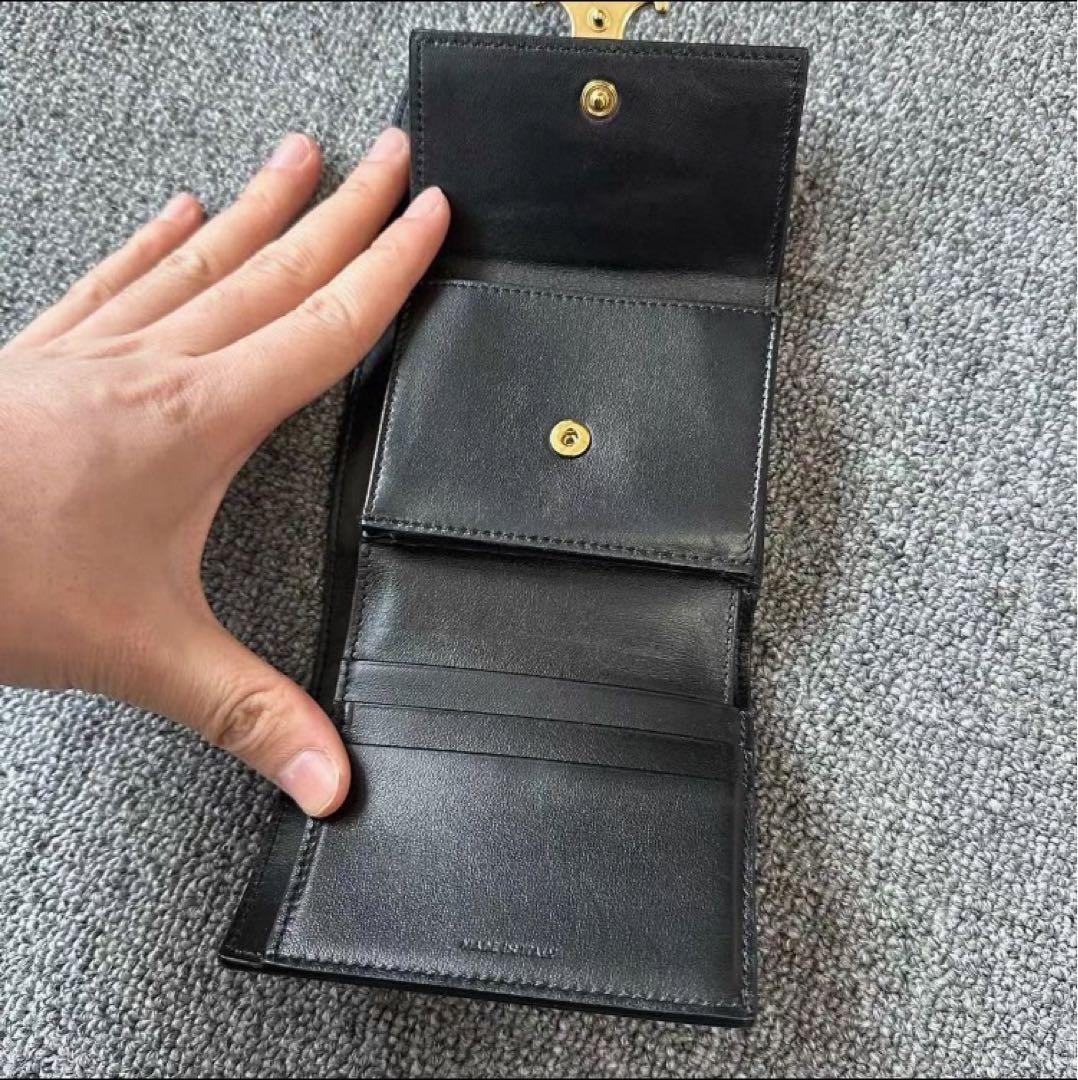 CELINE セリーヌ トリオンフ スモールウォレット三つ折り財布 ブラック☆